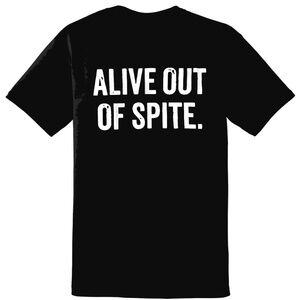 Next Level Apparel “ALIVE OUT OF SPITE” Black and White Short Sleeve Tee